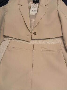 Zara Cream High-Waist Skort